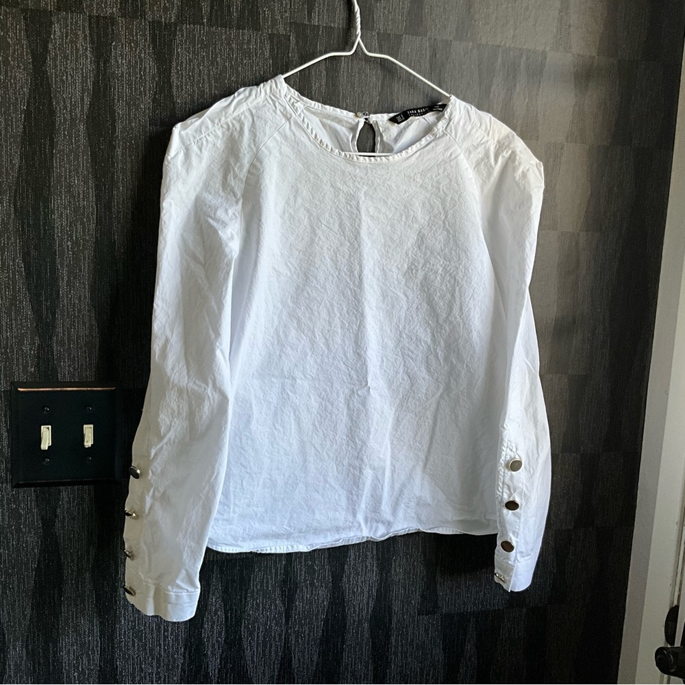 Zara Basic Size Small White Blouse - image 2